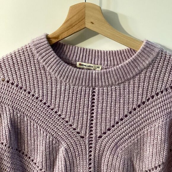Marine layer Olivia Lavender Heather Cashmere Blend Sweater - Picture 10 of 14